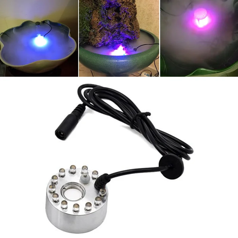 Terrarium Fogger Ultrasonic - 12 LED Atomizer Electric Air Humidifier